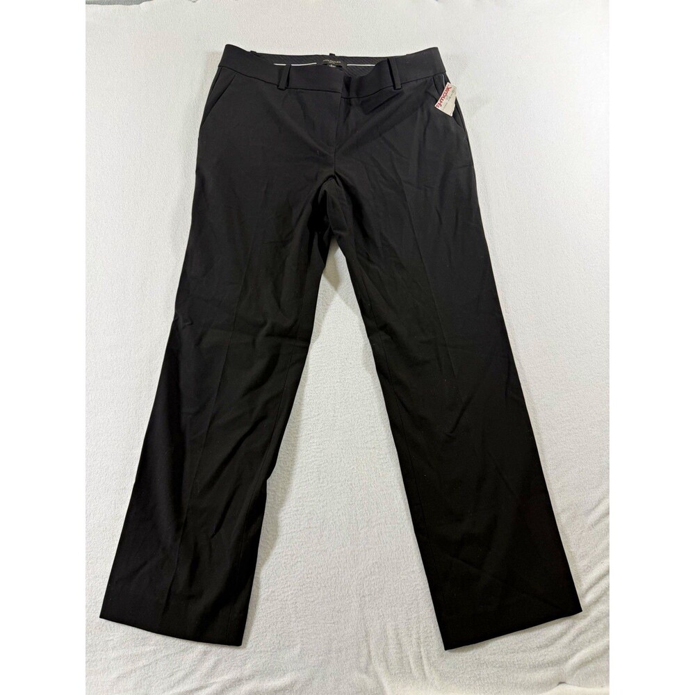 Ann Taylor Womens Dress Pants 8P Black Twill Straight Leg Pockets 764